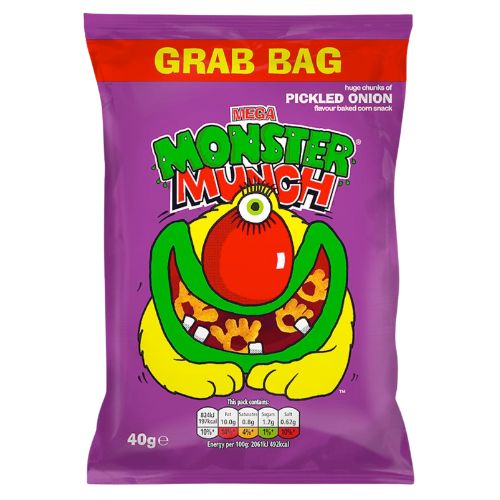 Monster Munch Pickled Onion Grab Bag 40g Walkers UK Crisps